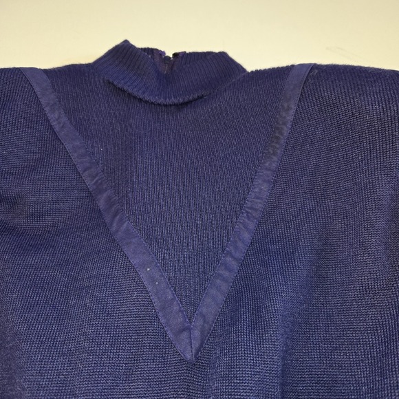 Ciao Ltd. Vintage Royal Purple Sweater Dress with Faux Suede Skirt Size 12‎ - Picture 5 of 12
